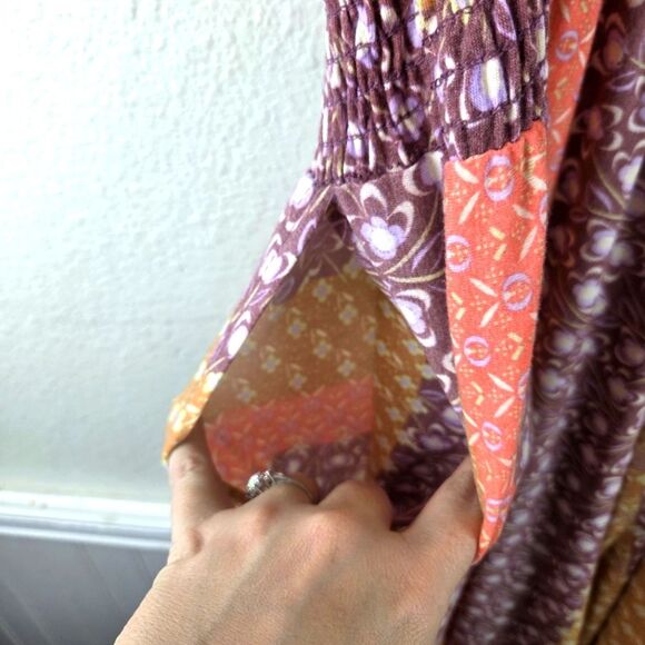 Women's Boho Boutique Patwork Pasel Wide Leg Colorful Patterned Maxi Romper - Picture 4 of 13